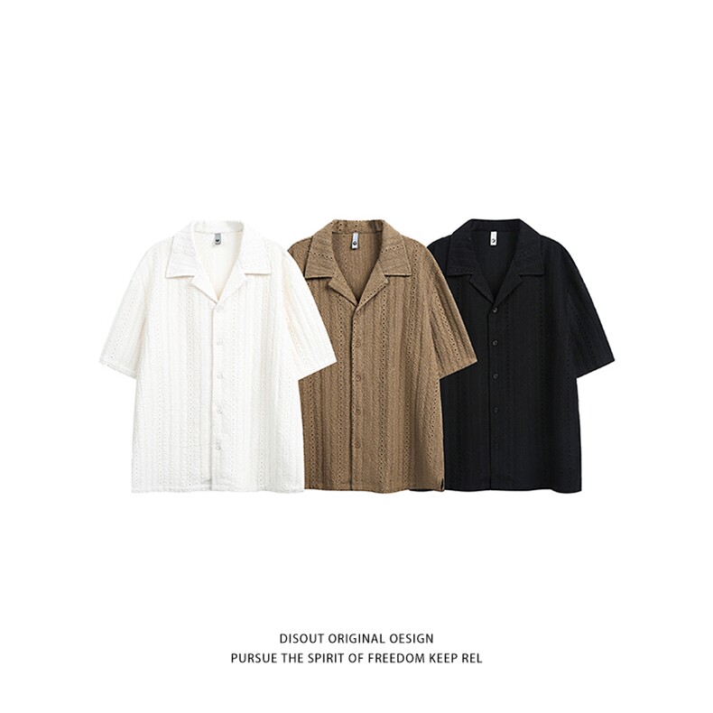 特P38无差价新款夏季潮流百搭时尚短袖衬衫-HC2707日系白底，男装T恤，电商A003