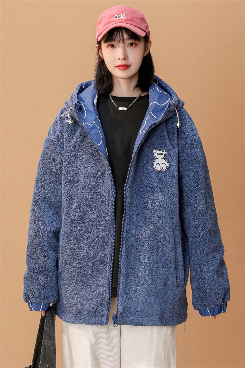 2023冬季中性风羊羔绒棉衣两面穿休闲外套男女8830-P115控价138,男装棉衣,电商A441-1