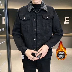 JK902J-p70M-5XL控108现货羊羔绒加绒牛仔外套男绣花夹克CITYBOY