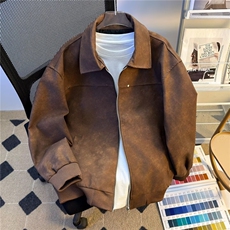 皮衣外套男春秋高级感潮牌痞帅夹克短款棒球服2237P63，男装夹克，星座410-2