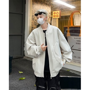2024新款夹克男士春秋季时尚休闲宽松纯色情侣棒球服外套W9335图片