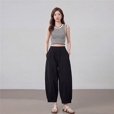 【夏季女装新款】时尚休闲简约百搭八分裤，女装休闲裤，缘衣格