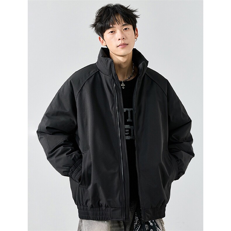 现货美式高街休闲棉衣夹克三防立领纯色户外工装加厚棉服外套,男装夹克,电商A486