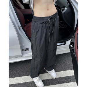 冲锋裤男士韩版潮流高街帅气百搭2024夏季ins宽松长裤K5614-P41图片