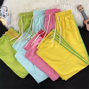青少年美式复古多巴胺穿搭速干阔腿裤男女同款直筒宽松型工装裤潮图片