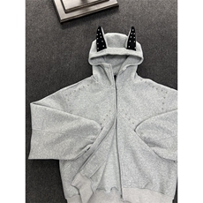 【有货】WY906CC-特P68小众铆钉拼接杜宾犬连帽开衫卫衣男女，男装卫衣，星座1007（原301D）