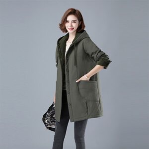 2024年新品棉服中长款加厚保暖棉衣纯色3973款图片