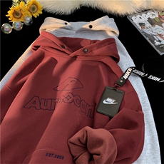 重磅现货高品质潮牌连帽字母绣慵懒卫衣TT011-加绒P65控89，男装卫衣，星座804-1