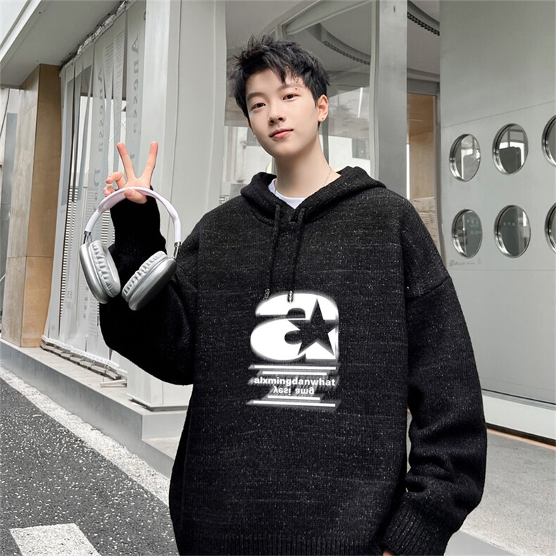 高品秋冬季连帽毛衣男复古慵懒风针织衫毛衣外套MYL3316-P65控88,男装针织衫/毛衣,电商B370