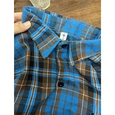 vintage蓝色格子衬衫女春秋新款复古百搭休闲宽松外套上衣CA213，男装衬衫，星座1116A（原606A-3）