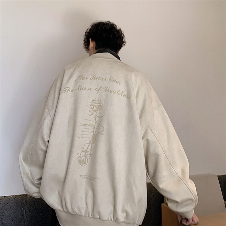 美式麂皮绒棒球服外套复古宽松潮牌夹克XZ609-WT2325-P70-控128,男装夹克,星座609