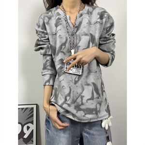 XZ809A/CX615/特P24/控48 印花美式V领长袖打底衫卫衣，男装T恤，星座809A(原222-1)