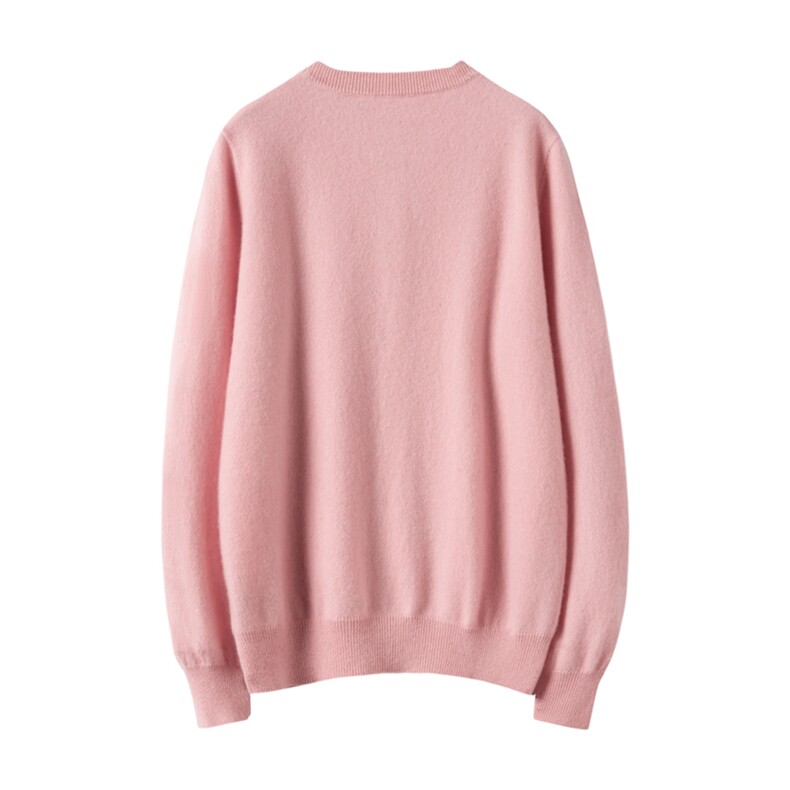 纯色羊绒开衫女圆领宽松长袖短款羊绒针织开衫外套2024年秋季，女装羊绒衫，温达纯山羊绒