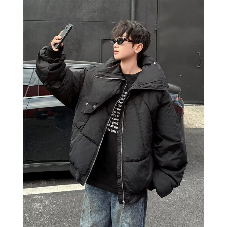 秋冬高街加厚立领防水压褶重磅cleanfit盔甲棉服棉衣MD265,男装棉衣,星座1116A-1（原606A）