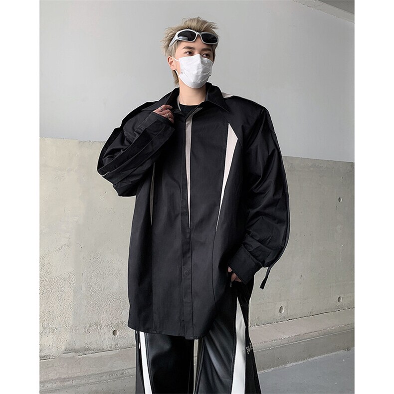 25春夏男士解构设计感撞色垫肩衬衫CS79-P88,男装衬衫,电商B288