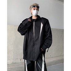 25春夏男士解构设计感撞色垫肩衬衫CS79-P88，男装衬衫，电商B288