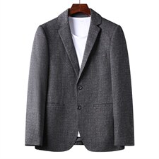 休闲西装外套男2023秋季新款毛料西服中年商务时尚百搭上衣外套，男装西服，电商B212（原钱塘6029）