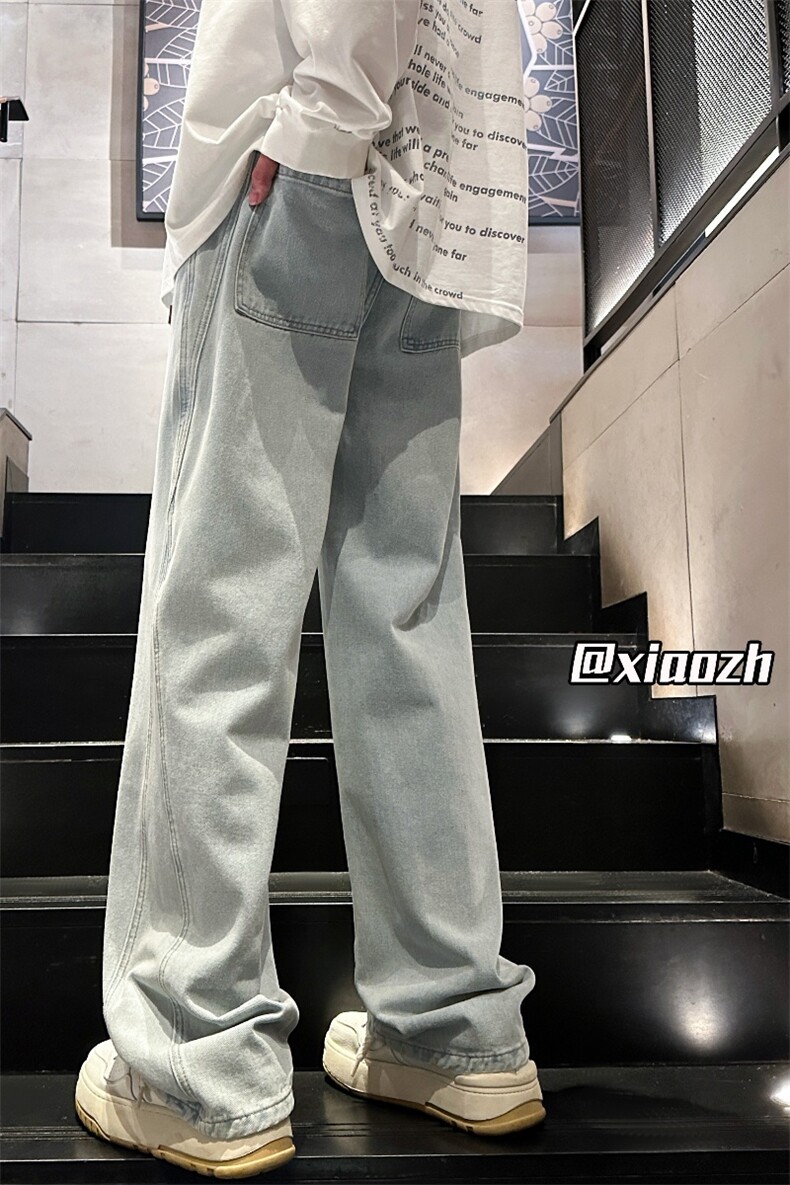 XZ616秋季重磅设计感贴标分割休闲牛仔长裤TY1010特P65控78,男装休闲裤,星座512A（原616）
