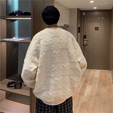 秋冬情侣款新款针织衫圆领毛衣男装港风宽松外套X5582-P90限118，男装针织衫/毛衣，电商A061-1