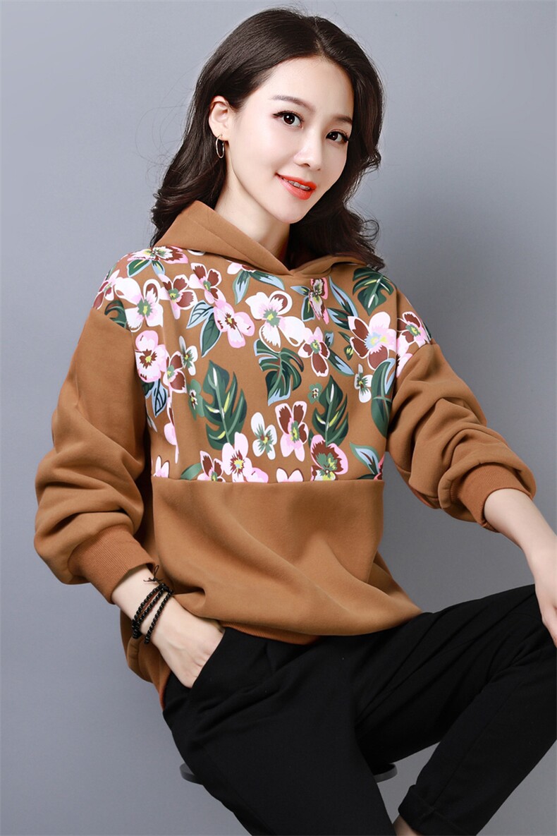 时尚复古印花百搭显瘦卫衣冬季新款潮流舒适保暖,女装卫衣/绒衫,奕阳依阁