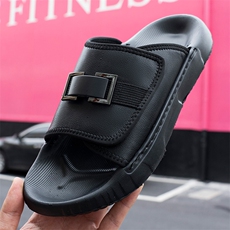 男士拖鞋夏季新款外穿一字拖凉鞋魔术贴真皮沙滩鞋男，男鞋拖鞋，电商A223