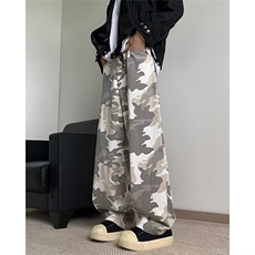 迷彩休闲裤男士韩版潮流高街帅气百搭2024冬季ins长裤K5896-P45，男装休闲裤，星座412-2