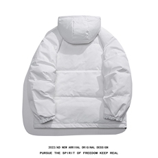 白鸭绒白底22冬季简约字母印花厚款保暖连帽羽绒服YR1306P195K258，男装羽绒服，电商A247-1