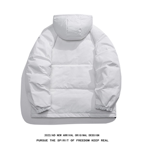 白鸭绒白底22冬季简约字母印花厚款保暖连帽羽绒服YR1306P195K258图片