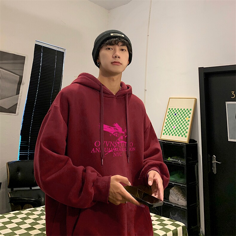 宽松休闲上衣秋季新款重磅潮牌字母印花连帽卫衣男-A1446TP50控78图片