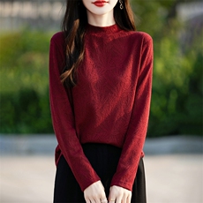 优雅气质女士秋款百搭高级针织衫，女装针织衫/毛衣，绒宛羊绒