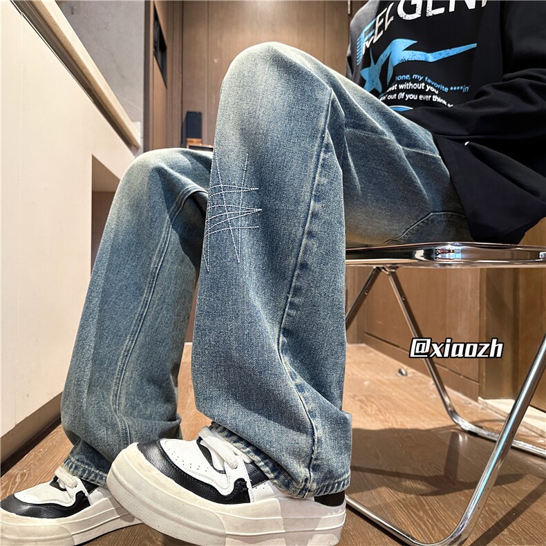 XZ616秋季新款水洗渐变设计感明线牛仔长裤TY1062特P40控78,男装休闲裤,星座512A（原616）