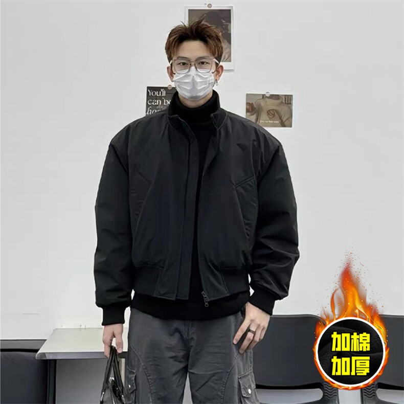 棉衣5W件现货冬季美拉德立领飞行夹克廓形高街棒球服加棉加厚外套图片
