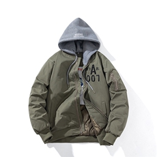 现货三色秋冬季潮牌夹克棉衣棒球服欧美街头飞行员外套情侣装，男装棉衣，电商A105