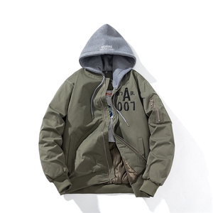 现货 三色秋冬季潮牌夹克棉衣棒球服 欧美街头飞行员外套情侣装图片