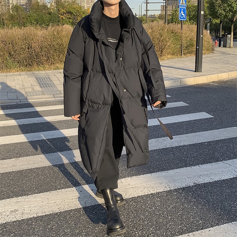 基地-MY994-P168冬季新款飘带中长款棉衣男同款棉服暗黑风 控228图片