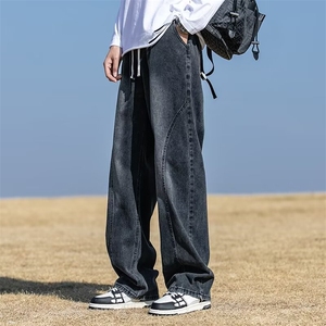 美式牛仔裤男夏季薄款宽松休闲弯刀裤子2026新款潮牌男生直筒长裤