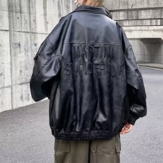 美式复古重磅高级感机车皮衣夹克外套男女潮牌飞行服Y1017P83网图，男装夹克，电商B245