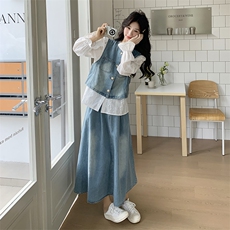 春装大量现货！衬衫牛仔马甲半身裙三件套2C133-8909-P185-K248，女装套装/套裙，2C133
