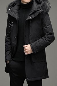 2023冬季新款可拆卸貉子毛领羽绒服男外套羽绒服MYYL21905-P380图片