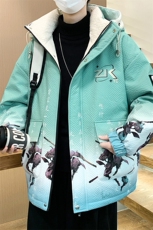 新款男士连帽加绒加厚时尚潮牌夹克宽松外套冬季，男装夹克，星座1206（原A206）