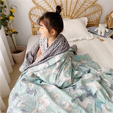 2024新款-40支贡缎3D豆豆绒被套毯四季款独角兽，床品套件被套，格格屋家纺（原汀滢家纺）