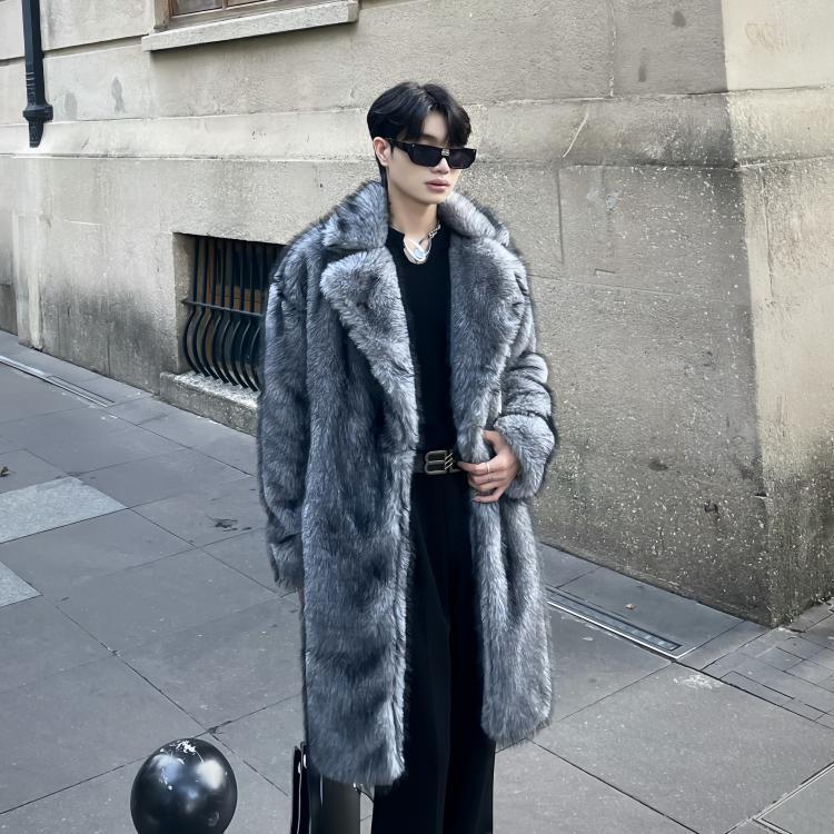WT149-P150保暖抗寒狐狸毛外套男士冬季时尚百搭仿皮草毛毛大衣,男装棉衣,星座1501-3