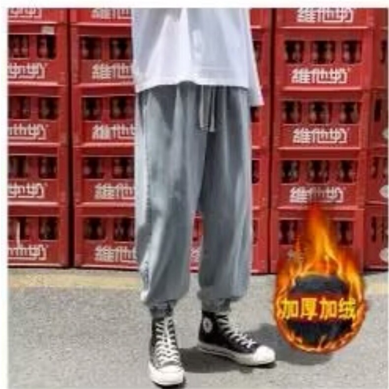 港风常规冬季休闲慵懒潮牌水洗青少年抽绳牛仔裤加绒长裤,男装牛仔裤,星座1210-1
