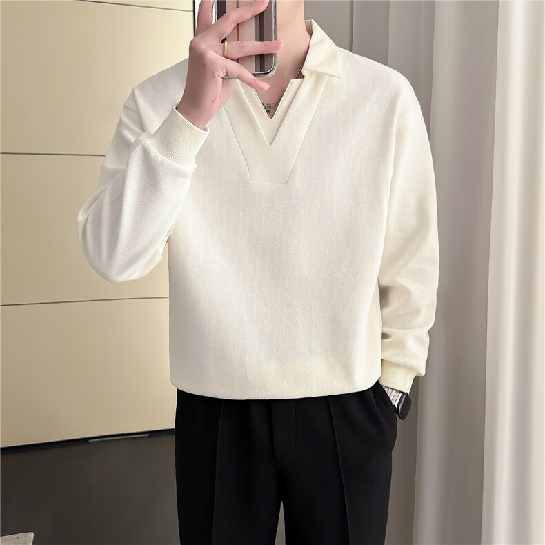 原版面料秋季新款卫衣男长袖polo衫假两件宽松外套W15P78控108，男装Polo衫，电商B276A