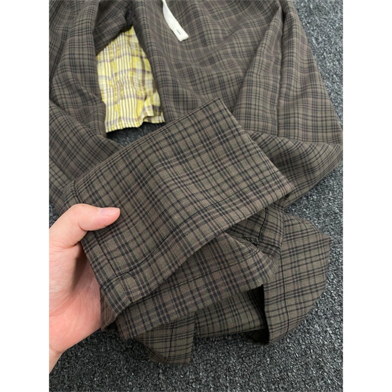 网图原版品质大货夏季格子裤男女宽松直筒休闲阔腿裤A648-P35，男装休闲裤，星座1505