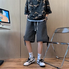 牛仔口袋男韩版潮流高街帅气个性2026夏季新款ins五分裤RK398-P36，男装牛仔裤，星座412