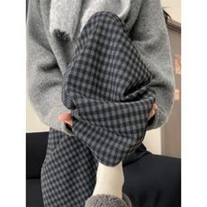 现货格雷系黑灰格子阔腿休闲裤ZK0451-P35加绒P4，男装卫衣，星座313A(原308A-2)