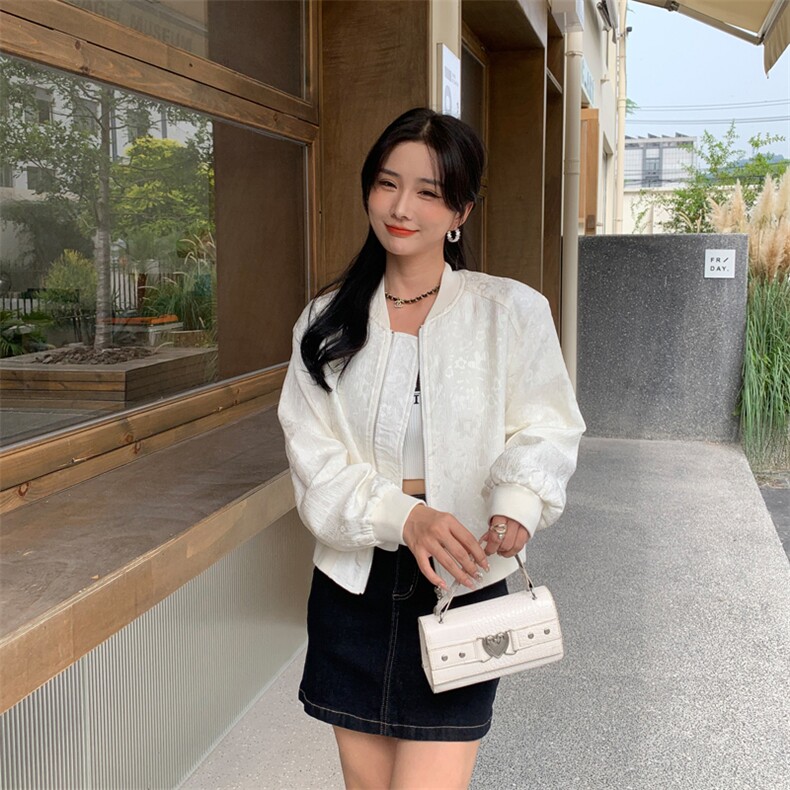 小个子短外套女春秋2024新款时尚拉链气质显瘦百搭长袖夹克上衣,女装短外套,MQ