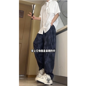 夏季冰丝清凉哈伦裤盘扣新中式风休闲裤宽松脏脏裤 K6699-特P42图片