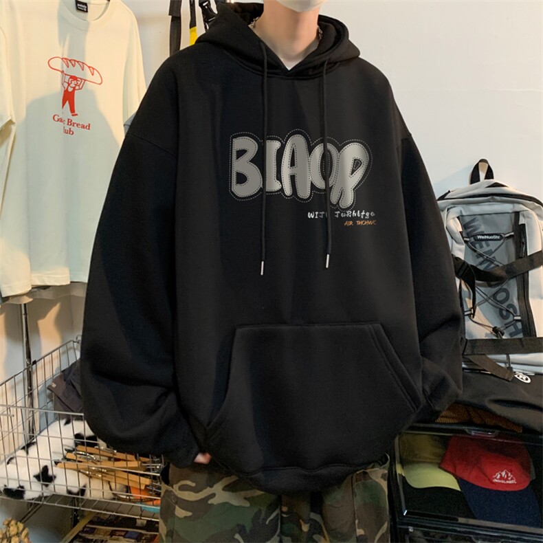 ！连帽圆领卫衣男装港风帽衫男LM124-P35,男装卫衣,电商B367